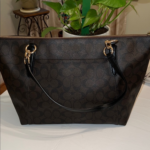 Coach Signature Brown and Black Tote